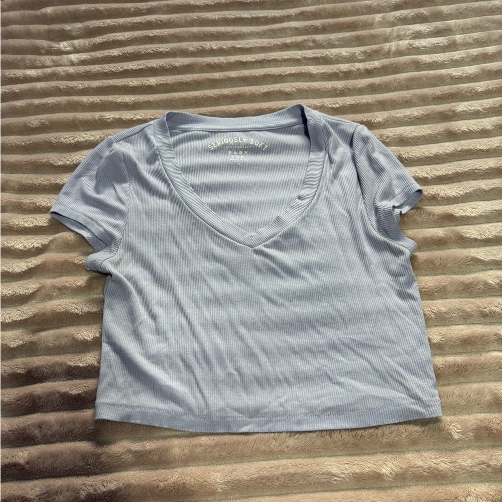 Women's Light Purple V-Neck Top
